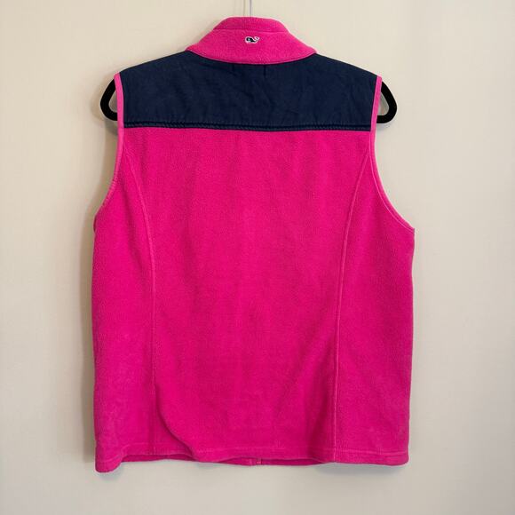 Vineyard Vines Sweater Vest Womens XL Pink Sleeveless Shep Fleece Zip Nautical - Picture 2 of 8